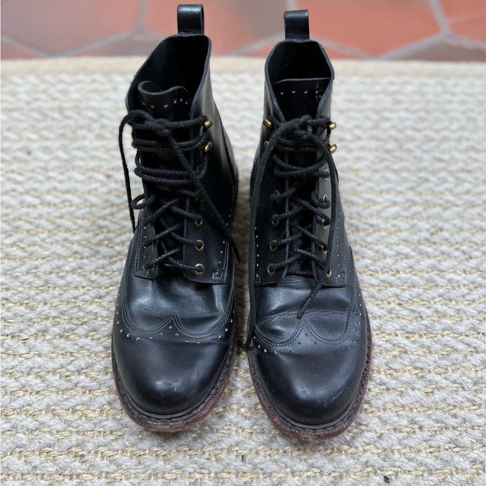 Rag & Bone Women’s Black Leather Combat biker boot